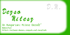 dezso milesz business card